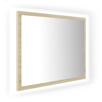 vidaXL Specchio da Bagno LED Rovere Sonoma 60x8,5x37 cm in Truciolato