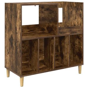 vidaXL Supporto per giradischi Rovere Fumo 82 x 39,5 x 82,5 cm