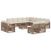 vidaXL Set Divano da Giardino Regolabile 14 pcs Beige polyrattan
