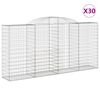 vidaXL Cesti Gabbioni ad Arco 30 pz 300x50x140/160 cm Ferro Zincato