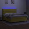 vidaXL Letto a Molle con Materasso e LED Verde 180x200 cm in Tessuto