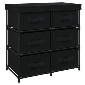 vidaXL Armadietto con 6 Cassetti 55x29x55 cm Nero in Acciaio