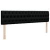 vidaXL Struttura Letto Pouf con Materasso Nero 200x200 cm in Tessuto