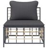 vidaXL Divano Centrale da Giardino con Cuscini Polyrattan Grigio Scuro