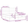 vidaXL Struttura Letto Pouf con Materassi 180x200 cm in Tessuto