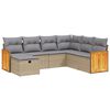 vidaXL Set Divano da Giardino 7 pz con Cuscini Beige Misto Polyrattan