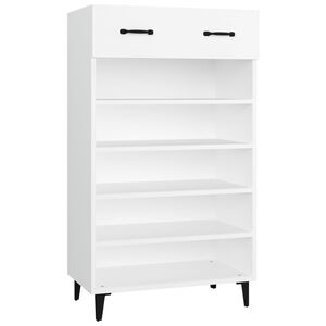 vidaXL Scarpiera Bianca 60x35x105 cm in Legno Multistrato