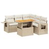 vidaXL Set Divano da Giardino 6 pz con Cuscini Beige in Polyrattan