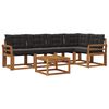 vidaXL Set di divani da esterno con cuscino 6 pcs Naturale e Nero