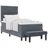 vidaXL Letto a molle con testiera Grigio scuro 190 x 90 cm Velluto