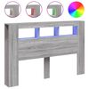 vidaXL Testiera LED Grigio Sonoma 160x18,5x103,5 cm Legno Multistrato