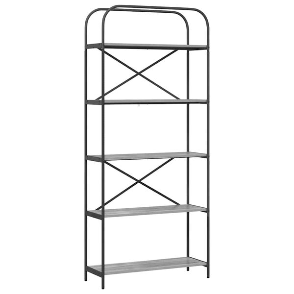 vidaXL Libreria Grigio Sonoma 80 x 30 x 183 cm Legno multistrato