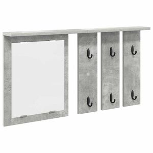 vidaXL Appendiabiti a muro con specchio Grigio cemento 85 x 10 x 45 cm