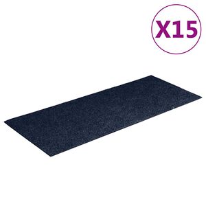 vidaXL Tappetini per scale autoadesivi 15 pz 60x25 cm blu navy rettangolari