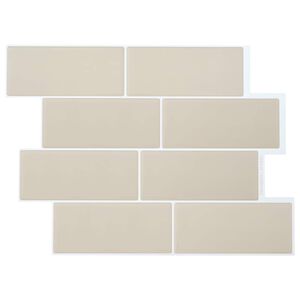 vidaXL Piastrella subway 50 pz Beige 29 x 21 cm Poliuretano e PET