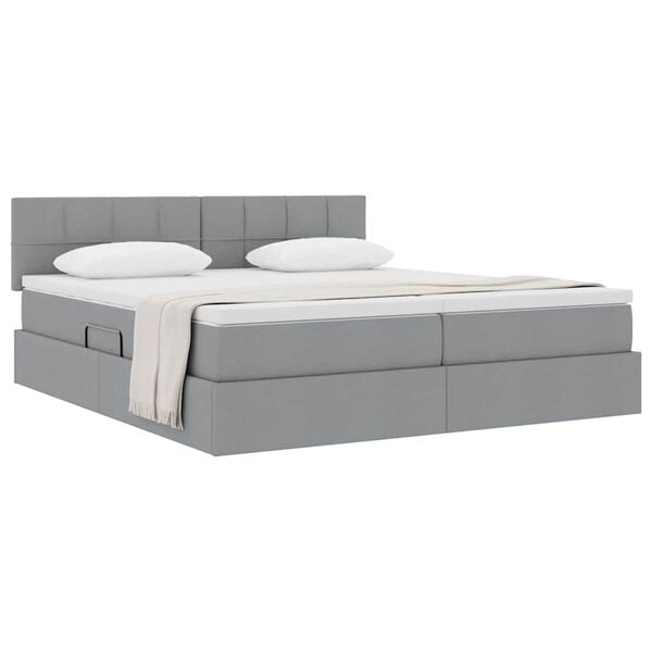 vidaXL Letto con Contenitore con materasso Grigio chiaro 180 x 200 cm