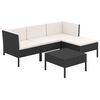 vidaXL Set Divani da Giardino 5 pz con Cuscini in Polyrattan Nero