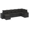 vidaXL Set Divani da Giardino con Cuscini 7pz Nero Polyrattan