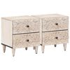 vidaXL Armadio da Notte 2 pz Bianco 40 x 33,5 x 46 cm