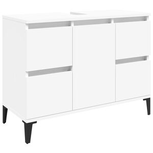 vidaXL Mobile Lavabo Bianco 80x33x60 cm in Legno Multistrato