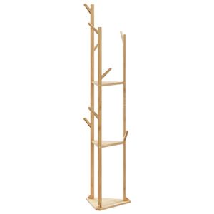 vidaXL Appendiabiti con Ganci e Ripiani 39x33x166 cm in Bamb&ugrave;