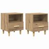 vidaXL Armadio da Notte 2 pz Rovere artigianale 40 x 35 x 47 cm