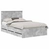 vidaXL Struttura del letto con cassetto Grigio cemento 120 x 190 cm