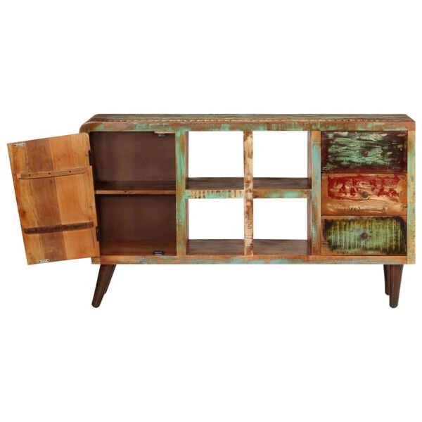 vidaXL Armadietto in Legno di Riciclo con 1 Anta 4 Ripiani 3 Cassetti