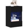 vidaXL Mobili da parete con luci LED per TV 2pz Neri 40x30x60,5 cm