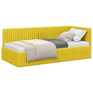 vidaXL Cornice del letto ad angolo Giallo 90 cm x 190 cm Velluto