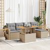 vidaXL Set Divano da Giardino 6 pz con Cuscini Beige Polyrattan Acacia