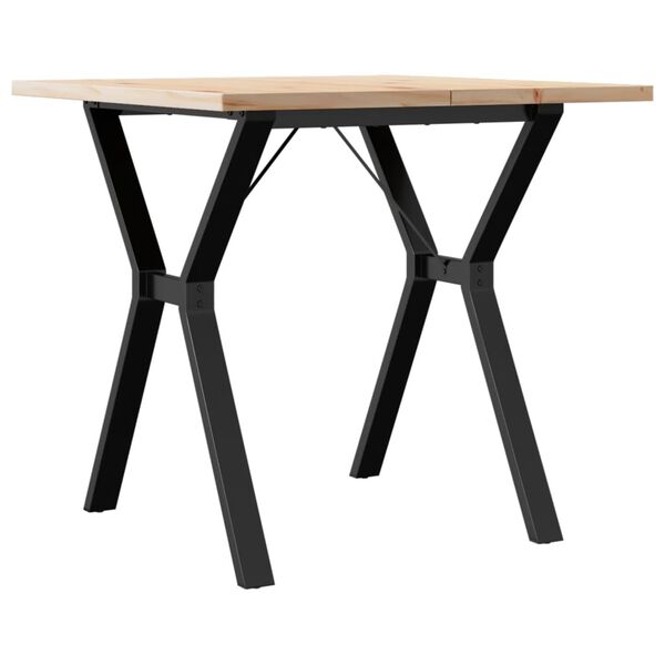 vidaXL Tavolo da Pranzo Telaio a Y 80x80x75,5 cm Legno Pino e Acciaio