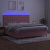 vidaXL Letto a Molle con Materasso e LED Rosa 200x200 cm in Velluto