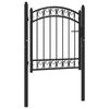 vidaXL Cancello per recinzione EMMEN con parte superiore ad arco in acciaio 100x86 cm Nero
