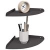vidaXL Mensola Galleggiante per Angolo 2 pcs Nero 24 x 24 x 2 cm