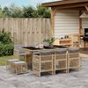 vidaXL Set Pranzo da Giardino 11 pz con Cuscini Beige Misto Polyrattan