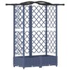 vidaXL Letto Rialzato con Griglia e Tetto Grigio 124 x 40 x 126 cm PP
