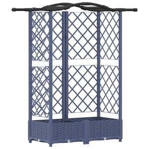 vidaXL Letto Rialzato con Griglia e Tetto Grigio 124 x 40 x 126 cm PP