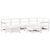 vidaXL Set Divani da Giardino 7 pz Bianco in Legno Massello di Pino
