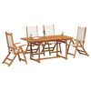 vidaXL Set Pranzo da Giardino 5pz Legno Massello di Acacia e Textilene
