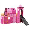 vidaXL Letto a Soppalco con Torre Bambini Rosa 80x200cm Massello Pino