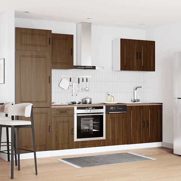 vidaXL Set Mobili da Cucina 7 pz Kalmar Rovere Marrone in Truciolato