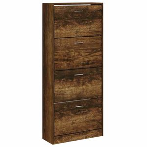 vidaXL Scarpiera Rovere Fumo 63x24x147 cm in Legno Multistrato