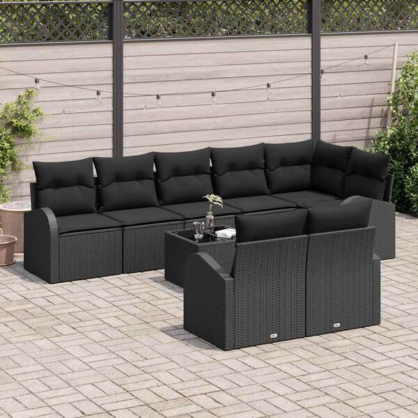 vidaXL Set Divano da Giardino 9 pcs polyrattan