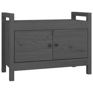 vidaXL Panca da Ingresso Grigio 80x40x60 cm in Legno Massello di Pino