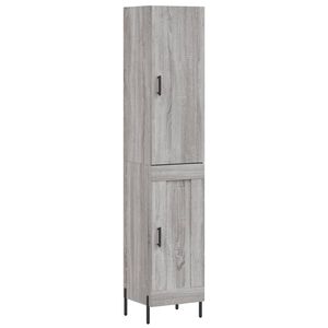 vidaXL Credenza Grigio Sonoma 34,5x34x180 cm in Legno Multistrato