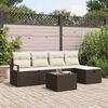 vidaXL Set Divano da Giardino con cuscino 6 pcs Marrone Poly Rattan
