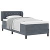 vidaXL Letto a molle con materasso Grigio scuro 90 x 200 cm Velluto