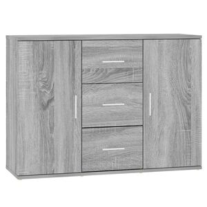 vidaXL Credenza Grigio Sonoma 91x29,5x65 cm in Legno Multistrato
