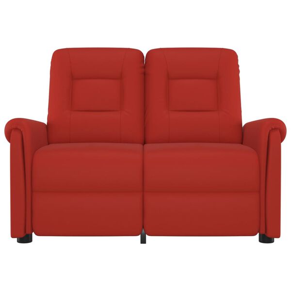 vidaXL Poltrona Massaggiante Reclinabile 2 Posti Rosso Vino Similpelle